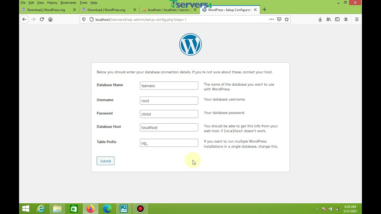 How to install Wordpress on bitnami wamp stack web server for localhost offline
