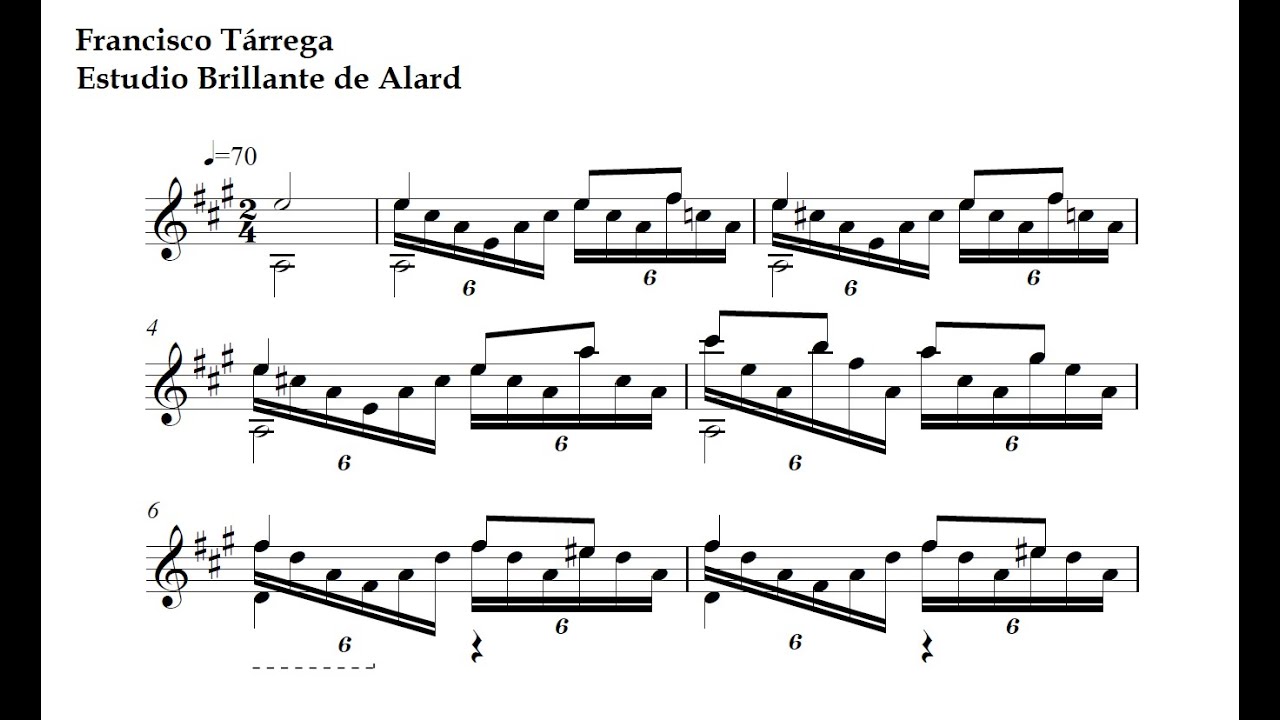 F. Tárrega. Estudio Brillante de Alard