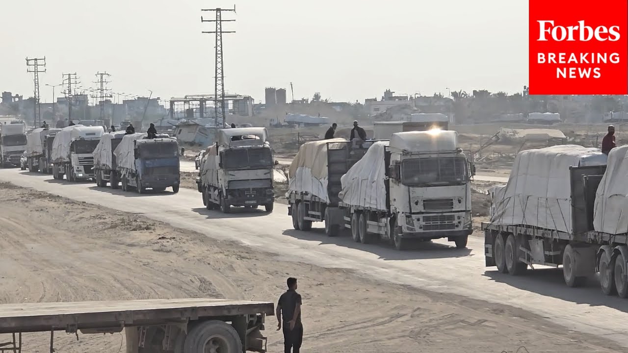 Large Humanitarian Aid Convoy Enters Gaza Through Kissufim Border Crossing