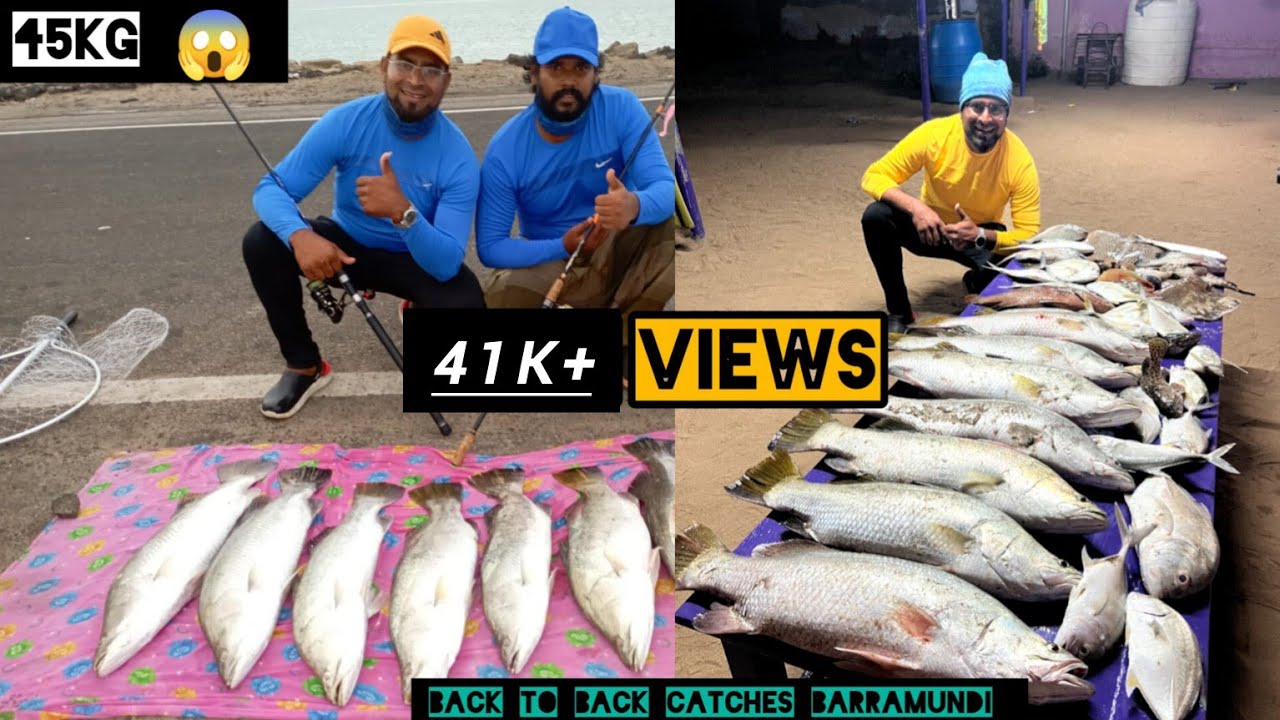 Dhanushkodi Fishing Trip Back to Back Catches 13 Barramundi 40kg plus fish's #fishingvideo #fishing