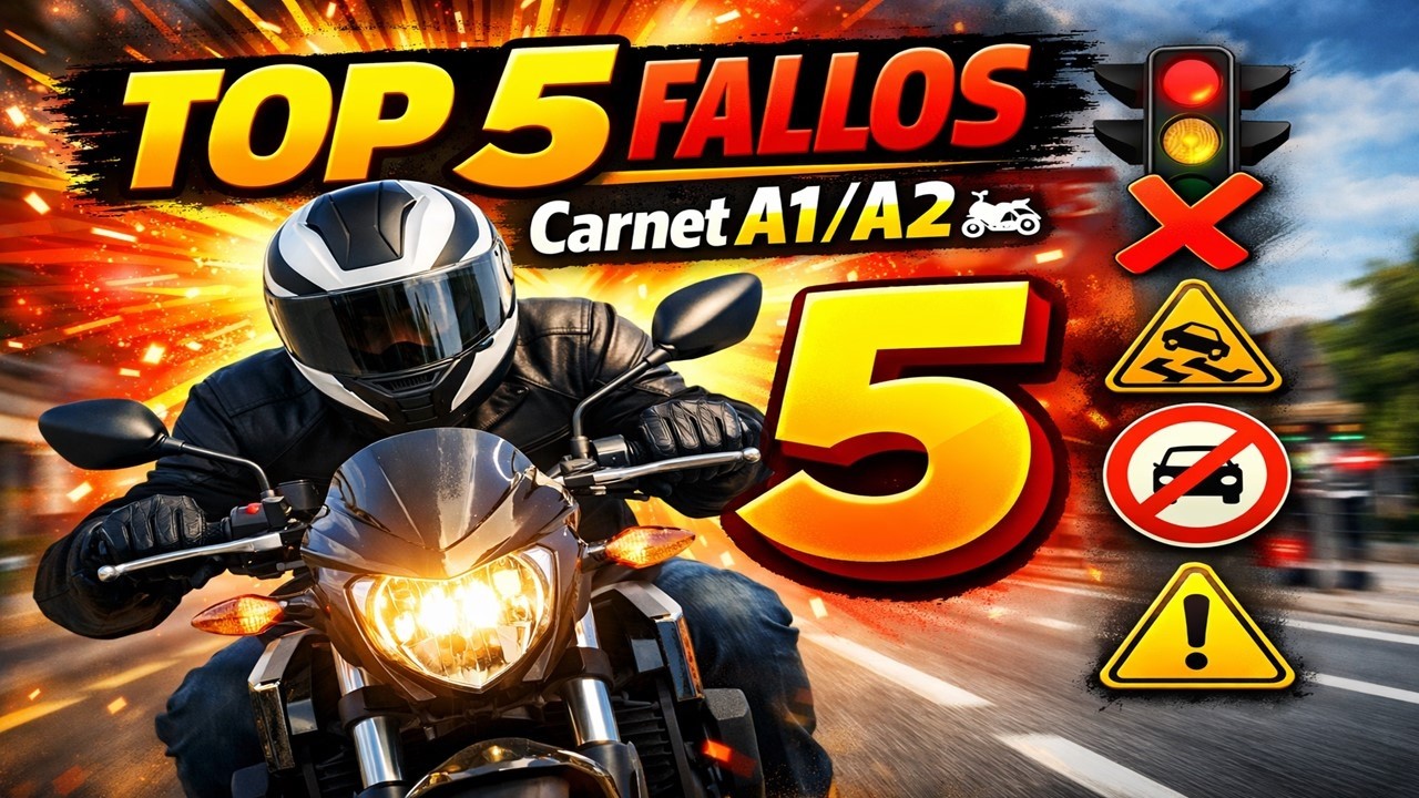 TOP 5 PREGUNTAS del CARNET TEST de MOTO que todo el mundo falla (Carnet A1/A2)