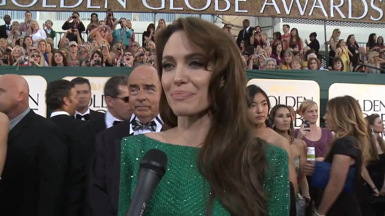 Angelina Jolie - HFPA Red Carpet Interview - Golden Globes 2011