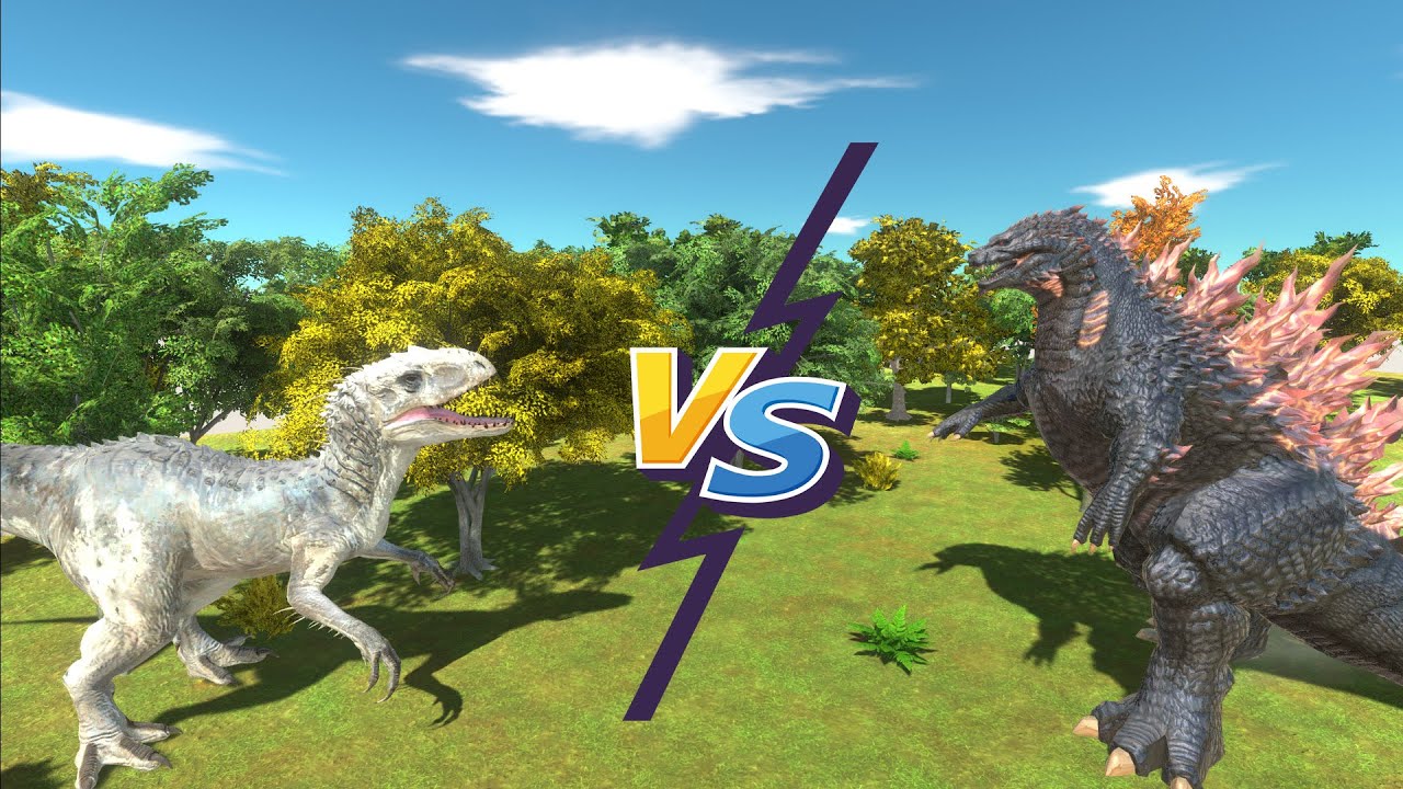 INDOMINUS REX 2.0 VS GOJIRA GODZILLA - Animal Revolt Battle Simulator