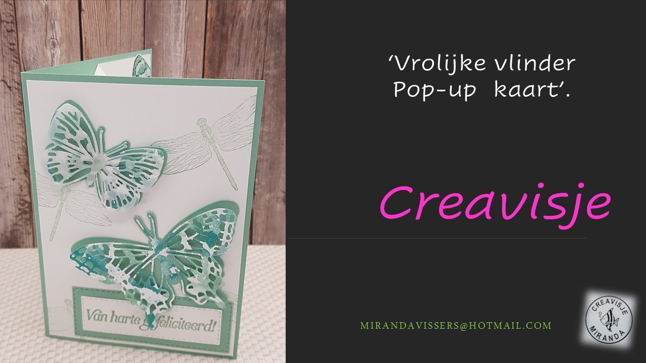 Vrolijke vlinder pop up kaart!