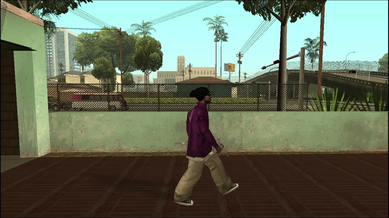 GTA San Andreas Shorts: CJ escapes the Ballas upon arriving at Big Smoke's House