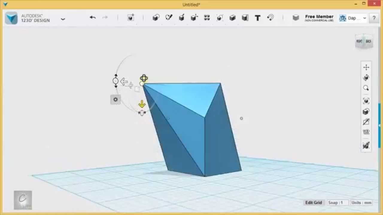 123D Design Tutorial - Basics 4/6 - Faces, Edges, & Vertices
