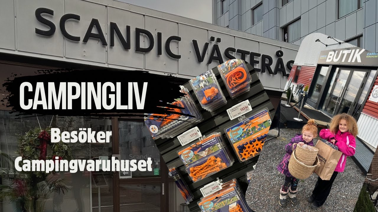 I brist på campingweekends blir det hotellweekend och vi besöker en stor campingbutik i Enköping.