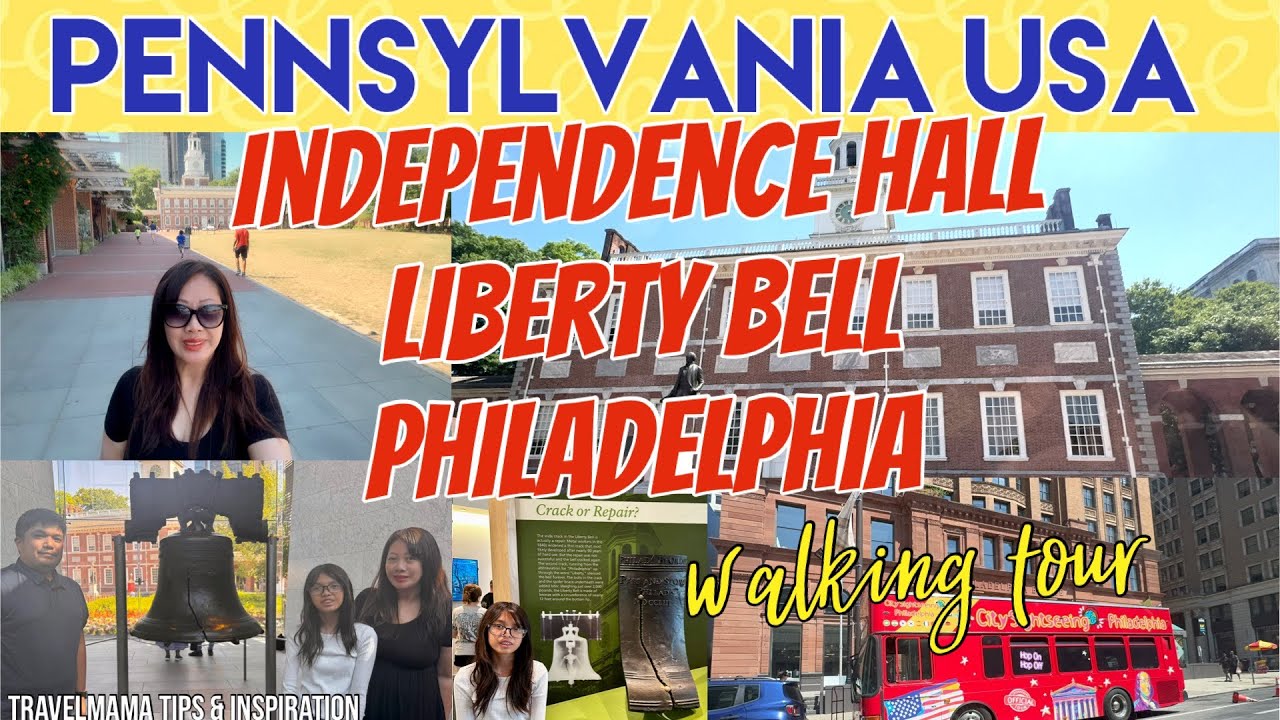 [4K] Philadelphia historic walking tour | Independence Hall Liberty Bell old city | Pennsylvania