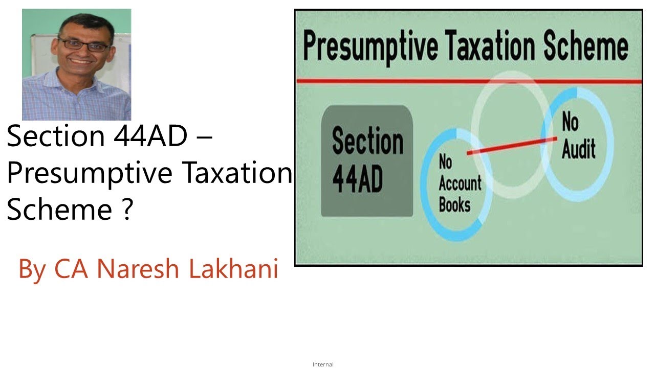 Presumptive Income Tax Scheme  for Small Businesses in India - Section 44AD by CA Naresh Lakhani