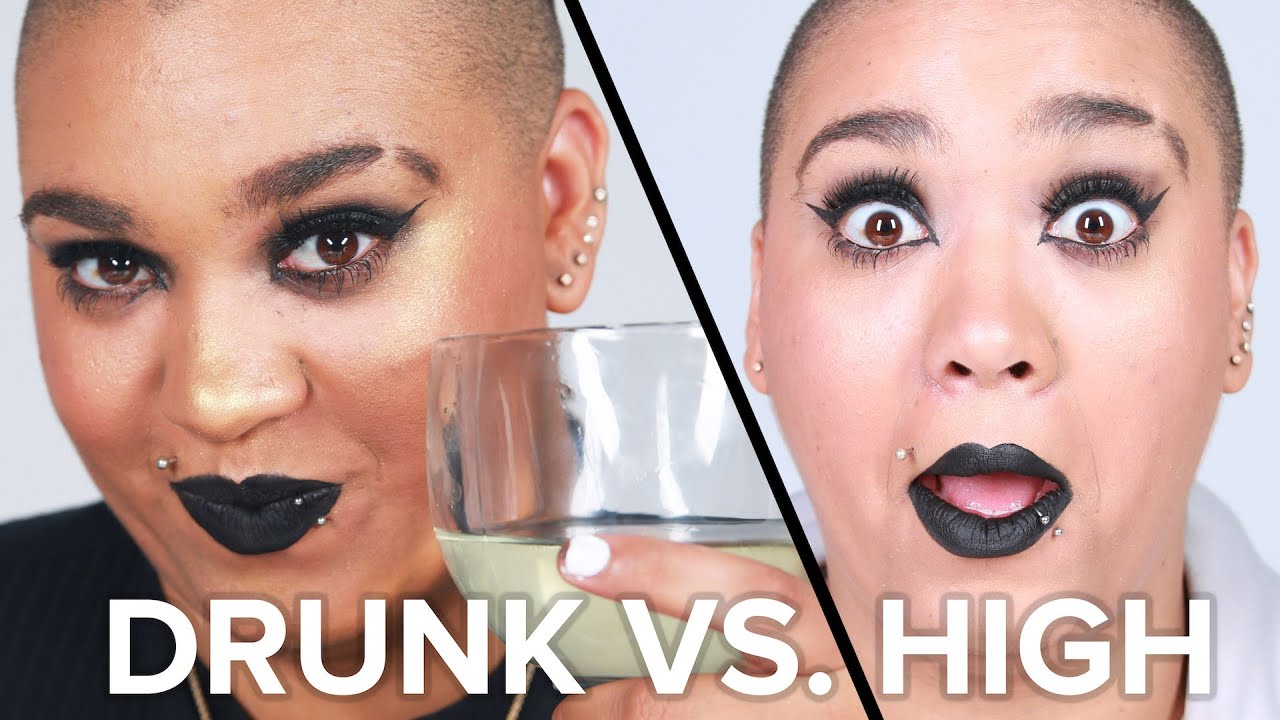 Drunk Vs. High Makeup Challenge