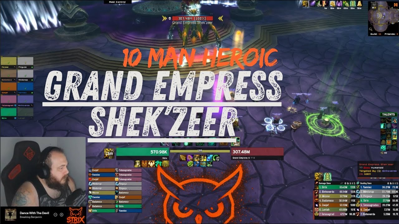 Grand Empress Shek'Zeer 10 Man Heroic Fight - [MOP CLASSIC]  Brewmaster POV  [PT-PT]