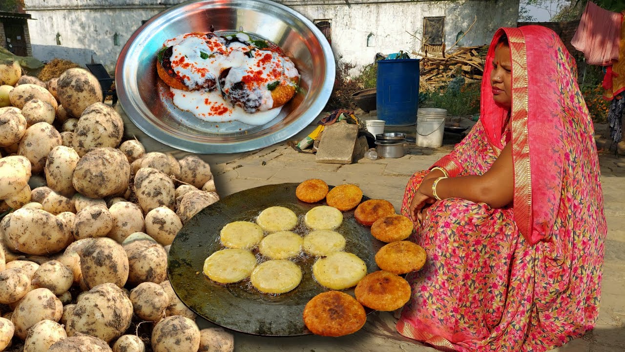 बाज़ार जैसी कुरकुरी आलू की टिक्की | Aloo Tikki Chaat |  लाल चटनी और हरी चटनी | Aloo Tikki in Hindi