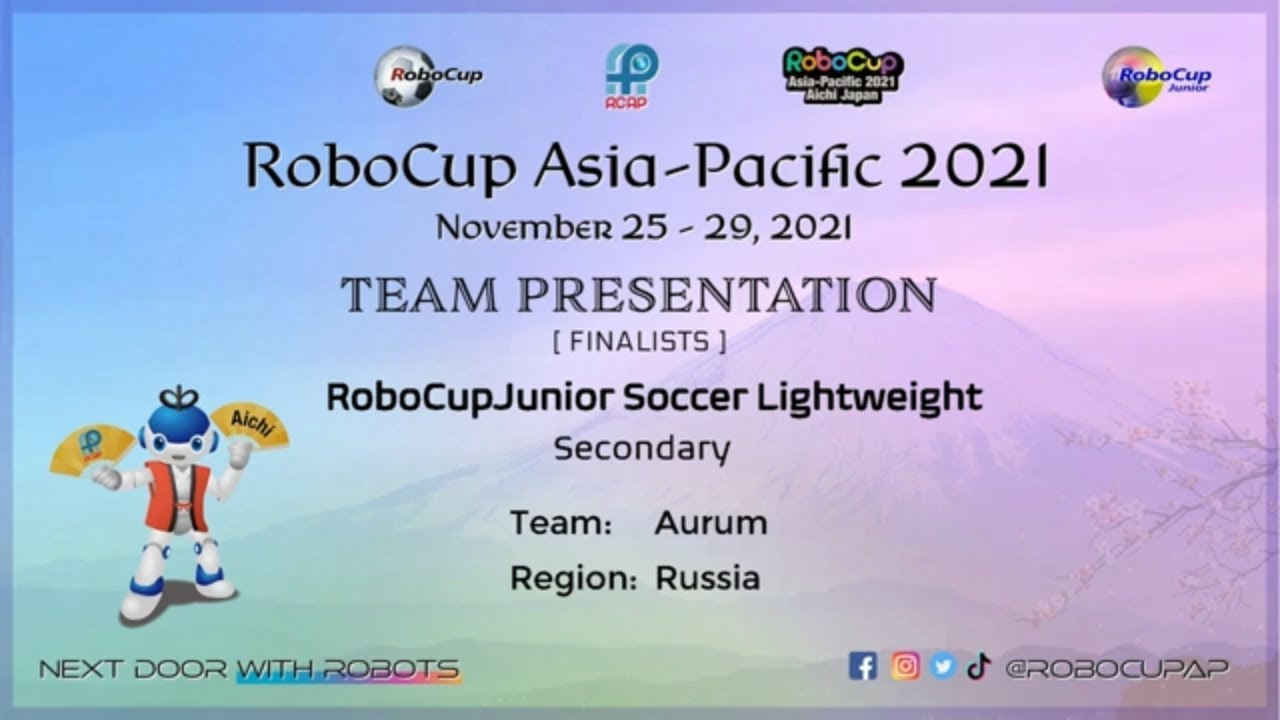R21.8.2 &ndash; Team: Aurum (RU) &ndash; Finalist Presentation &ndash; RCJ Soccer LW, Secondary - RCAP2021 Aichi
