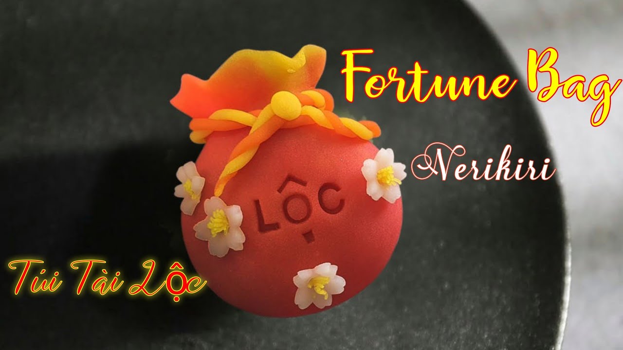 How to make the Fortune Bag Nerikiri Wagashi (Japanese sweet DIY)