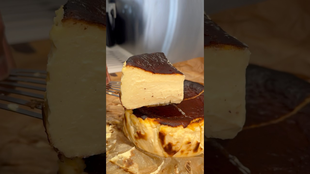 Vanilla Burnt Basque Cheesecake 😍 #Shorts