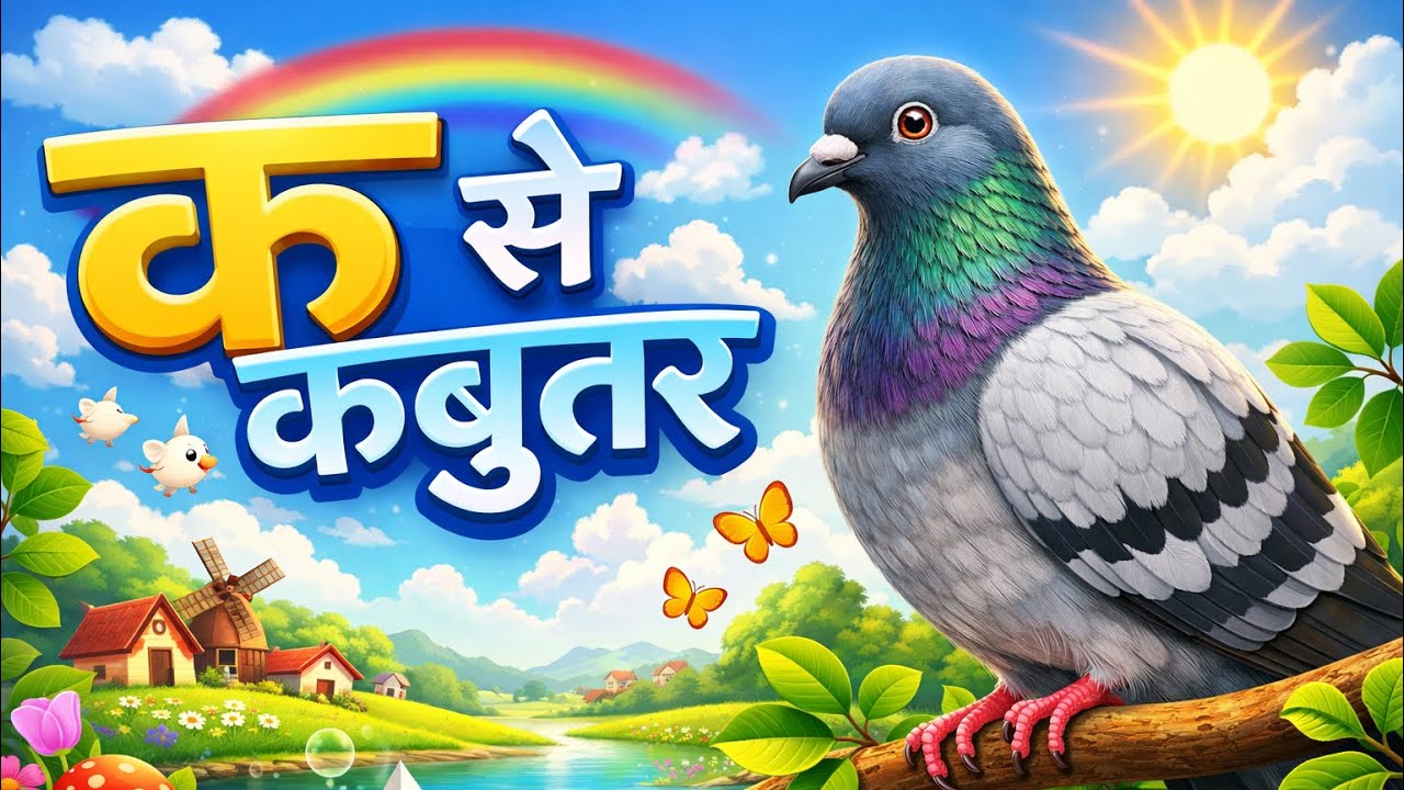 क से कबूतर, अ से अनार a se anaar k se kabutar I Hindi Varnmala I ABCD क से कबूतर अ से अनार, for kids