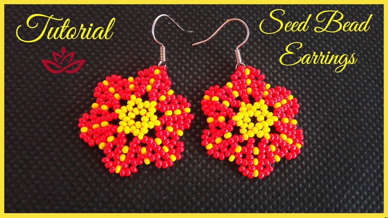 Easy Flower Seed Bead Earrings - Tutorial