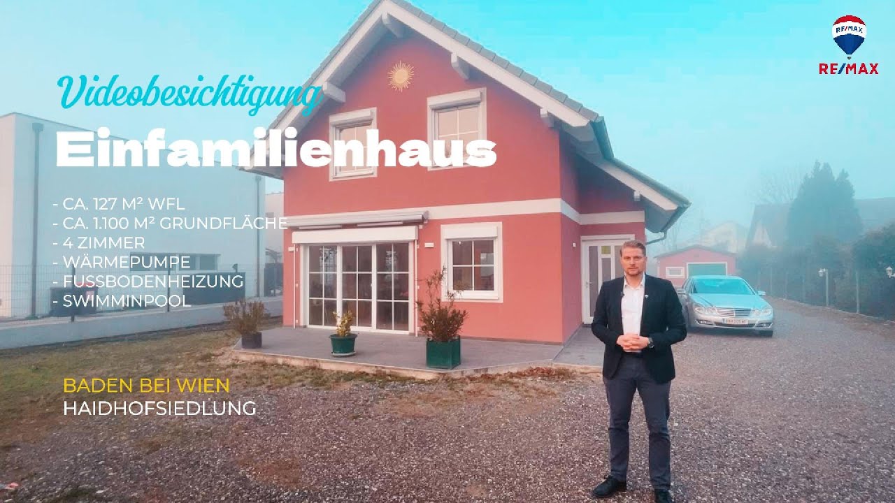 VIDEOBESICHTIGUNG Modernes Einfamilienhaus auf großem Grund in Baden bei Wien