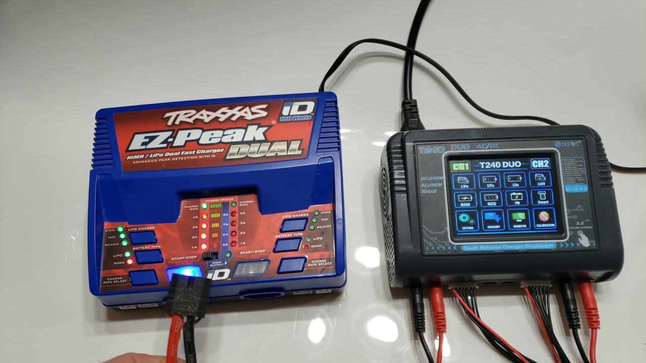 $100 Lipo Charger battle HTRC T240 vs Traxxas EZ Peak Dual Id charger, can it compete?