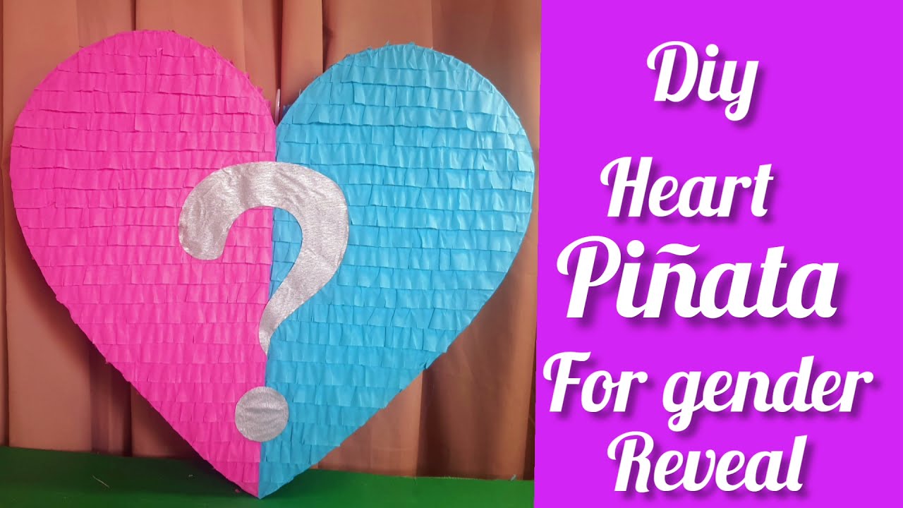 DIY HEART GENDER REVEAL PIÑATA | idea how to make | CORAZÓN REVELACIÓN DE GÉNERO  #lourdestinydiy