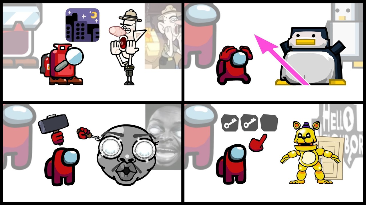 Mini Crewmate Kills Italian Brainrot Characters - Part 1-4 | Among Us