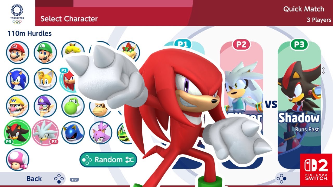 Knuckles VS Silver VS Shadow | MARIO AND SONIC AT TOKYO 2020 | Gameplay (3 Players)