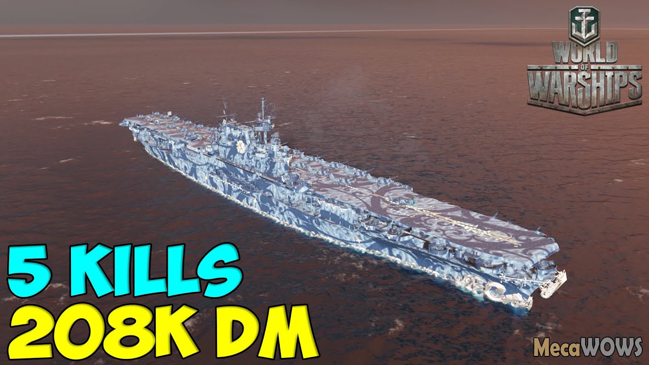 World of WarShips | Enterprise | 5 KILLS | 208K Damage - Replay Gameplay 1080p 60 fps