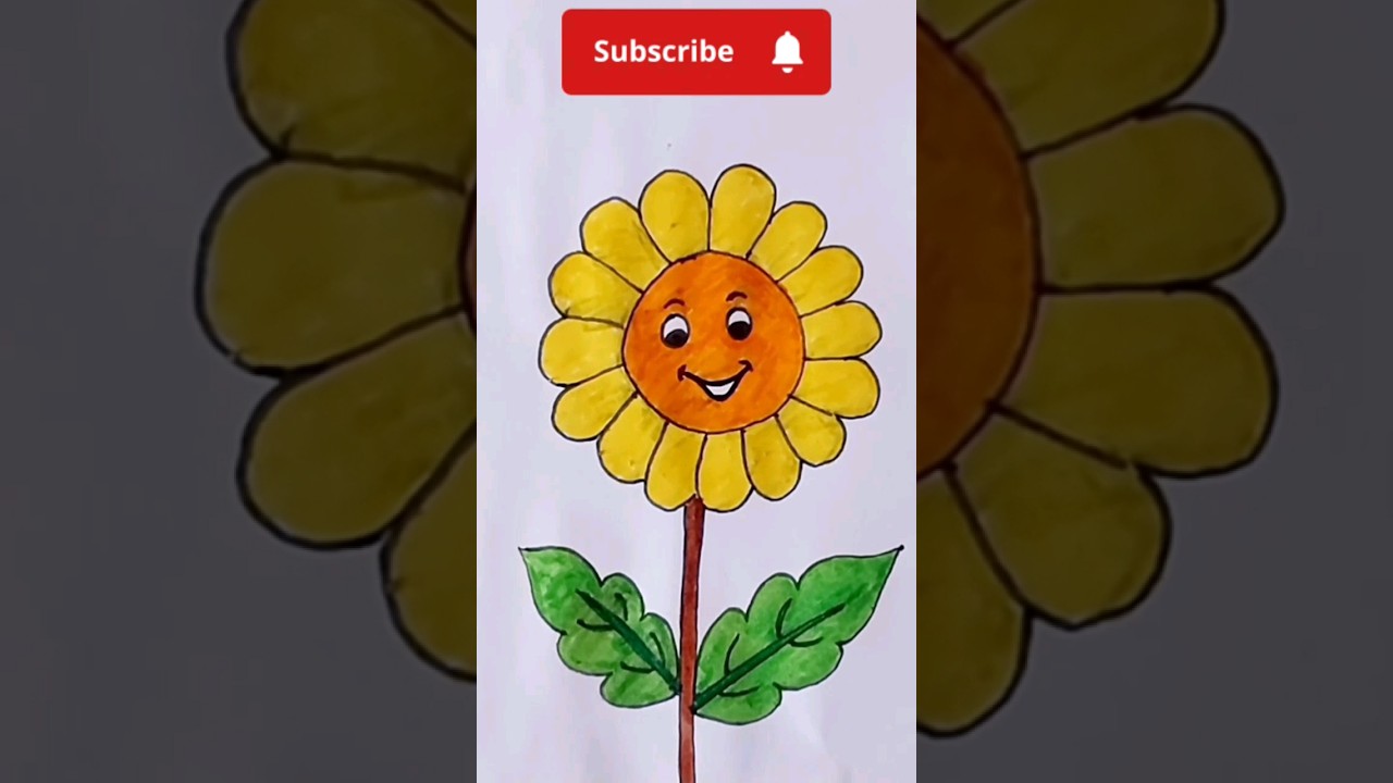 Sunflower Drawing Easy||How To Draw Sunflower Step By Step||EASY ART⭐️ 