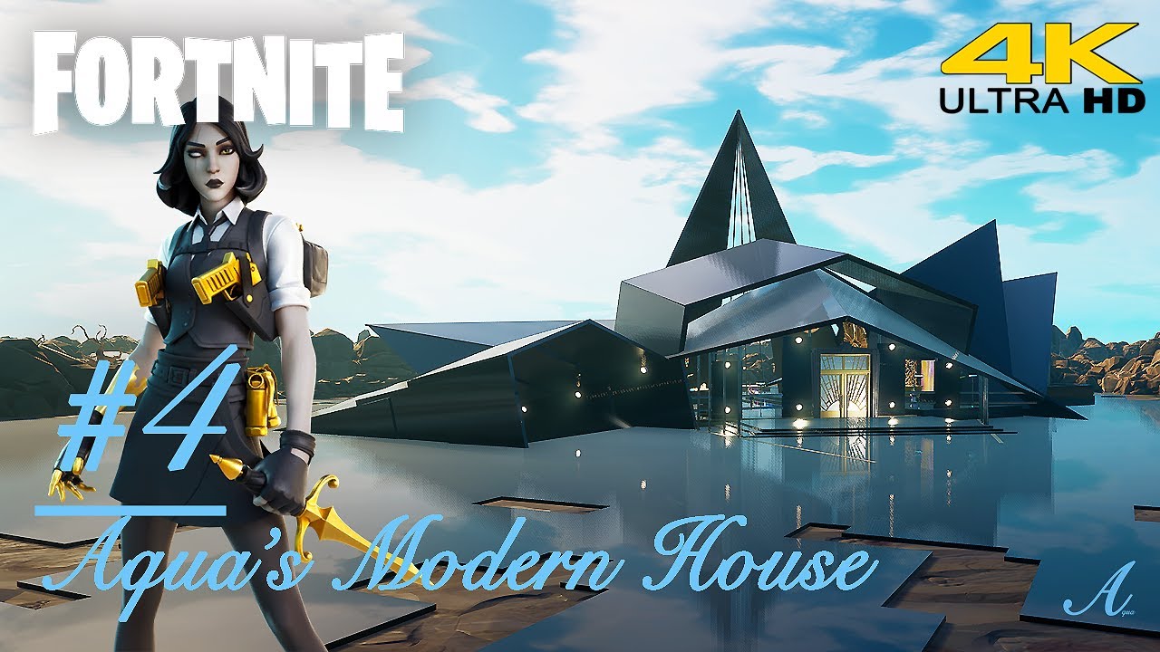 Fortnite Creative - Marigold's secret shark bunker mansion (Aqua's Modern House #4)