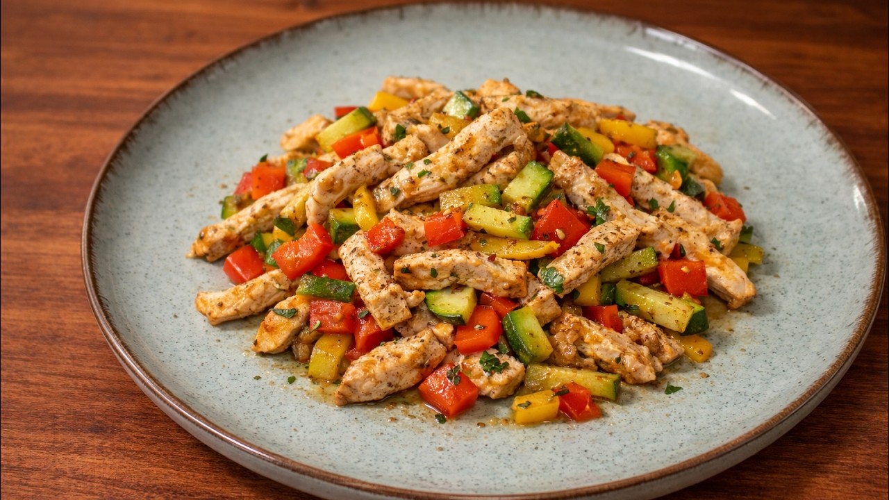 Putenbrust mit Zucchini und Paprika – Einfaches, gesundes und schnelles Abendessen