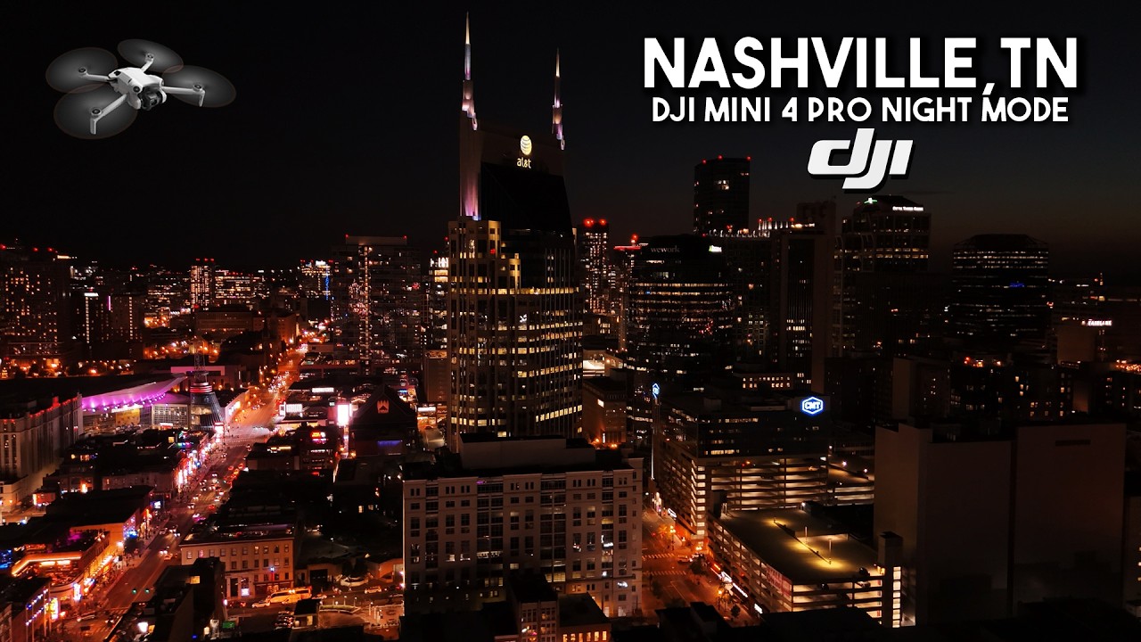 Nashville, TN. Broadway DJI Mini 4 Pro Night Mode || Must See 4K Video #dji #djimini4pro #nashville