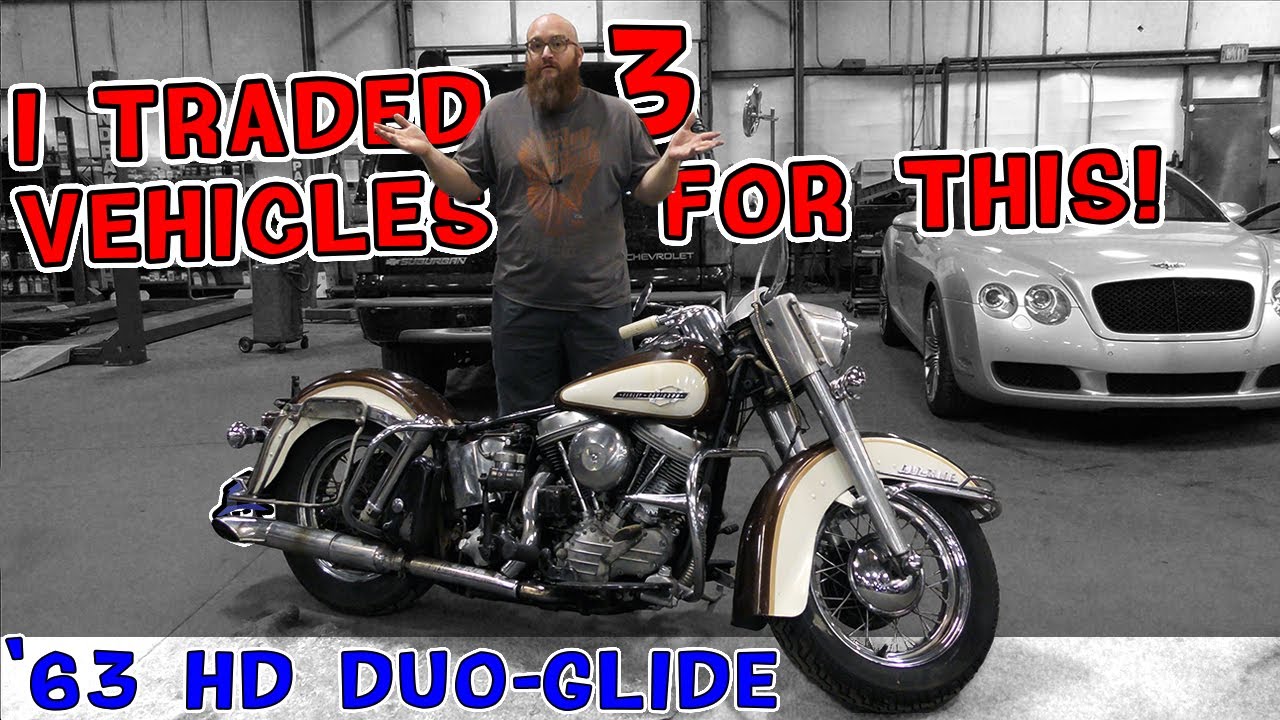 ”Traded 3 running vehicles for this rare 1963 Harley Duo-Glide!” Did the CAR WIZARD get taken?!