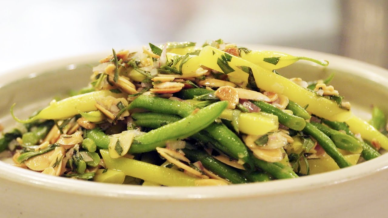 Pole Beans with Tarragon and Almonds: Stone Barns CSA