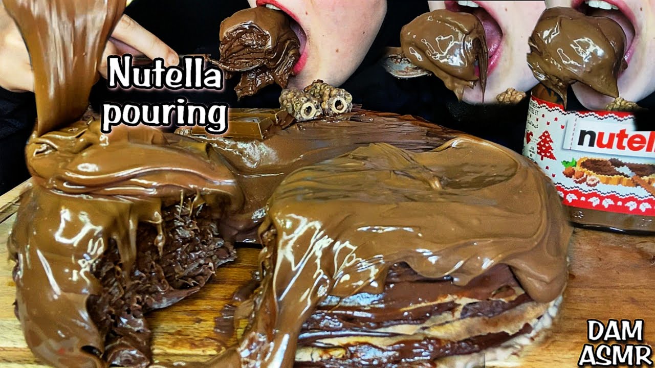 🍫Nutella. Окончательный шоколад и лесной торт Lava Lava. Есть звуки. Десерт. Asmr