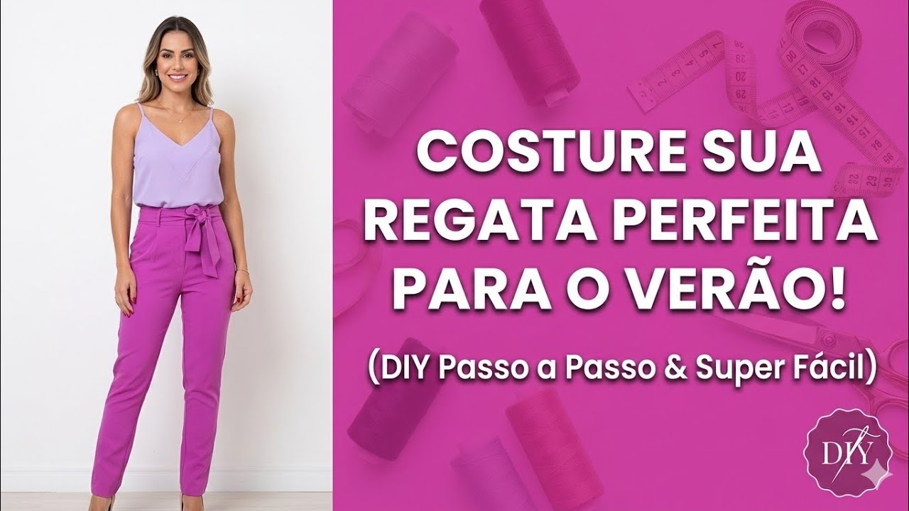 ✅️DIY Como fazer Regata Simples Fácil _ Costura fácil Passo a Passo para iniciantes Gisleide Novelo
