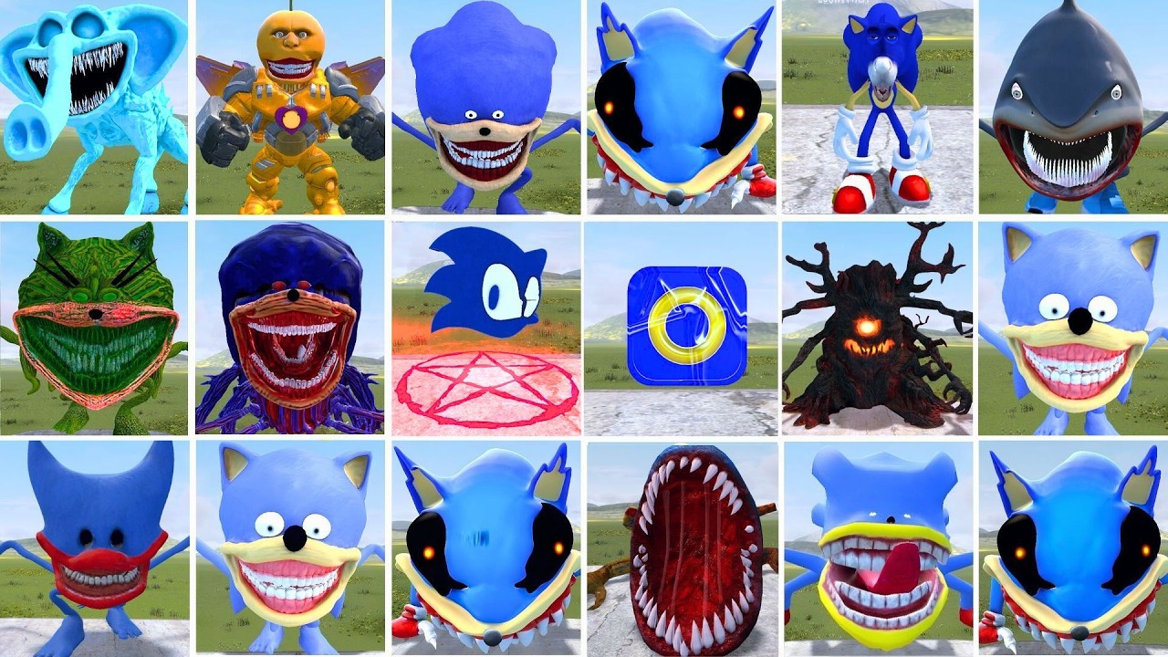 NEW EVOLUTION SPRUNKI SONIC TAPES CURSED VS ALL POPPY PLAYTIME 1 10 In Garry's Mod