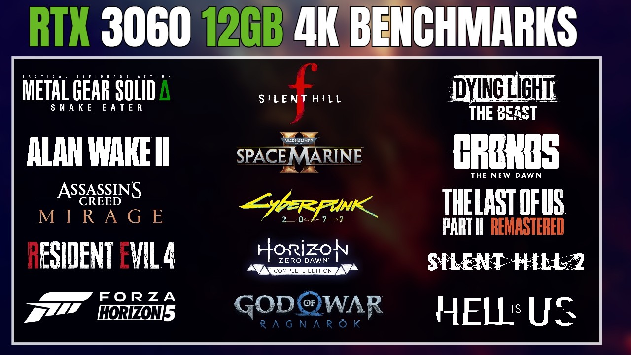 Nvidia RTX 3060 12GB 4K Gaming Test in 15 Games