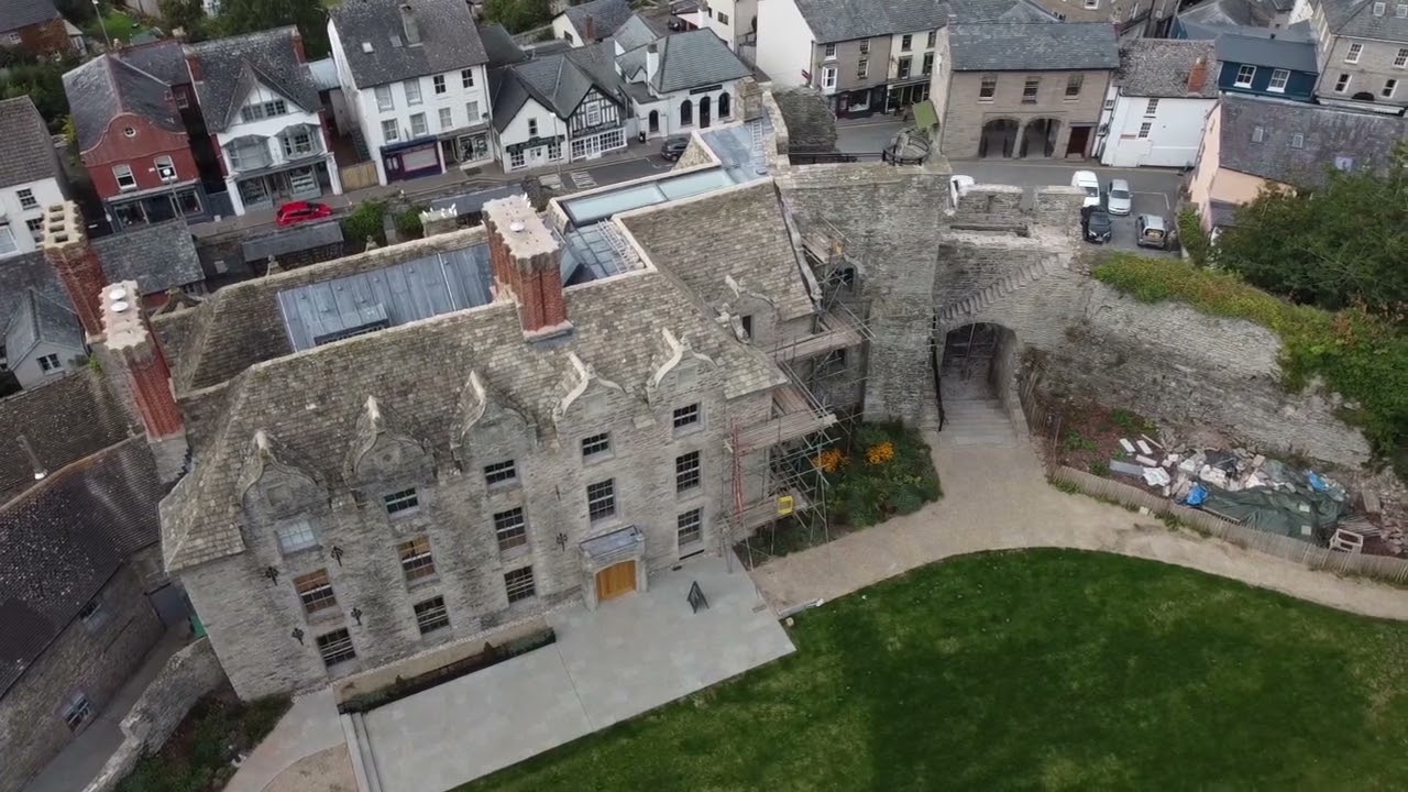 My Drone over Hay on Wye including the castle