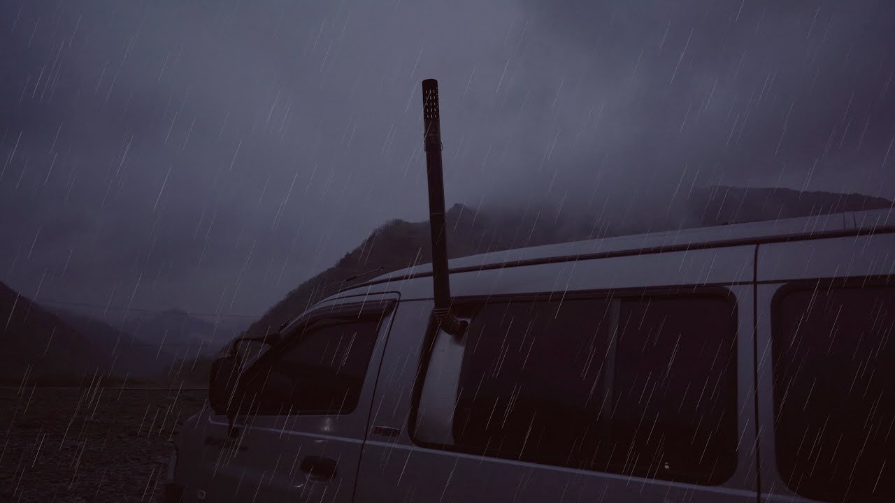 [4k ASMR] Eating and sleeping alone in Van | van camping in rain