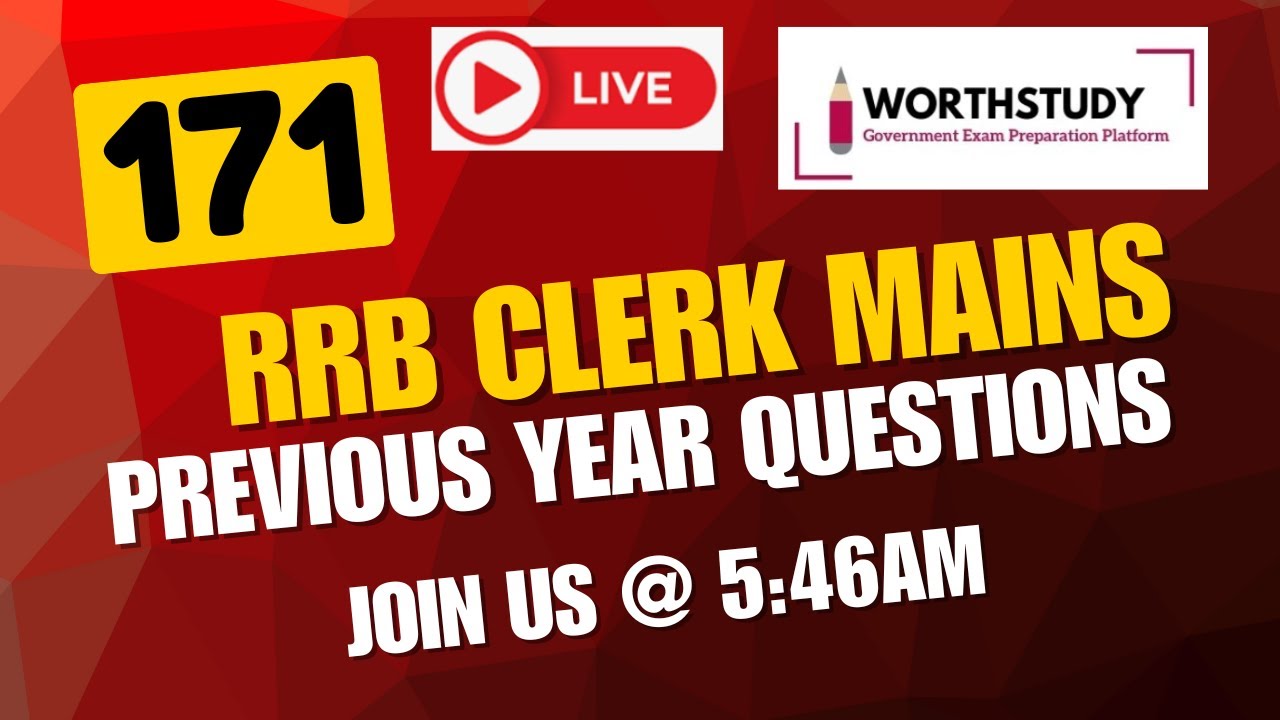 RRB Clerk Mains 2025 Previous Year Questions | PART - 171 | 