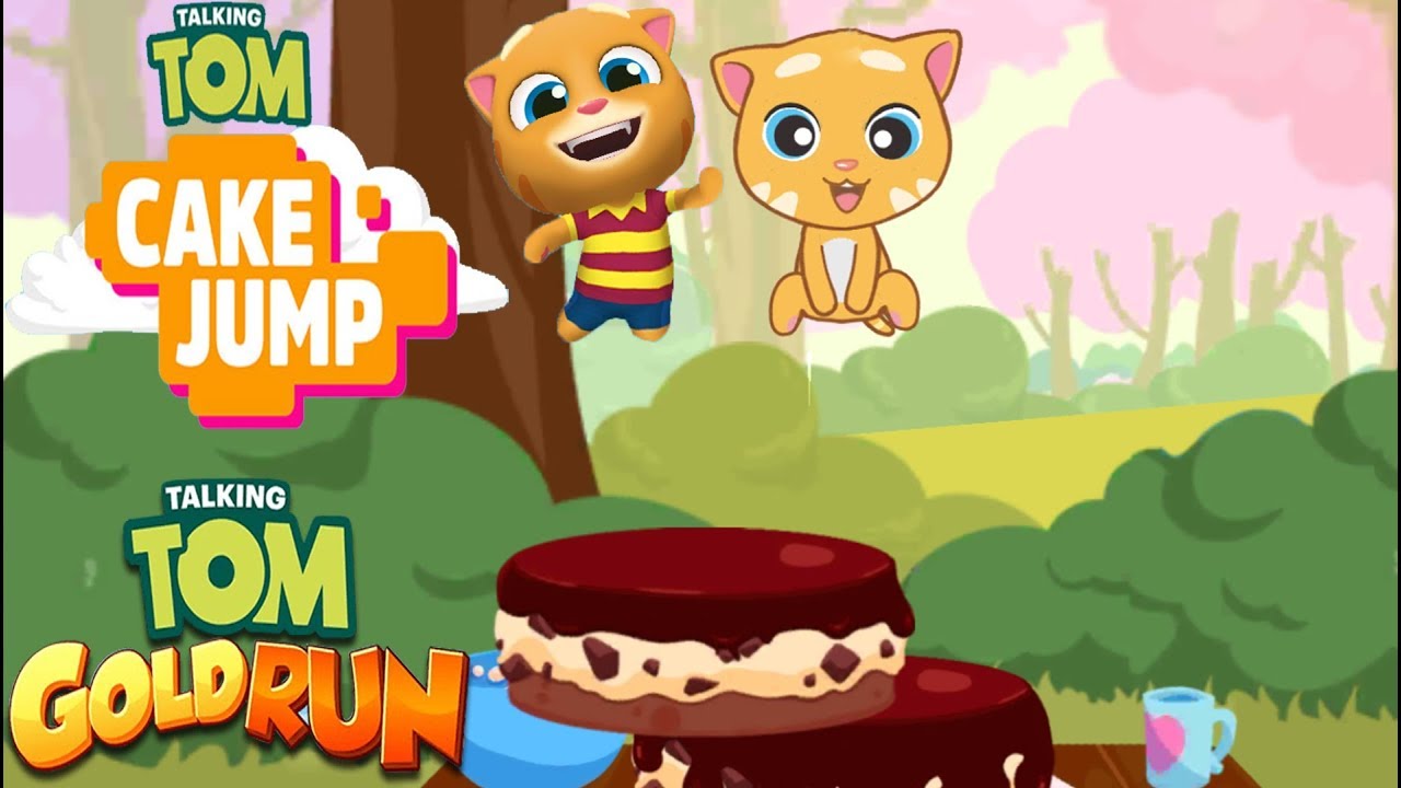 Talking Tom Cake Jump vs Talking Tom Gold Run - Talking Ginger vs Talking Ginger