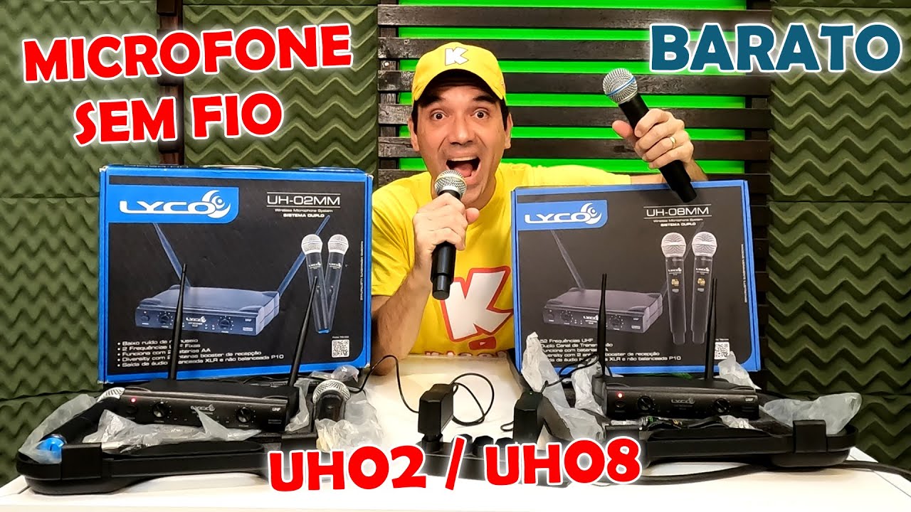 MICROFONE DE MÃO SEM FIO BOM E BARATO LYCO UH02 OU UH08!