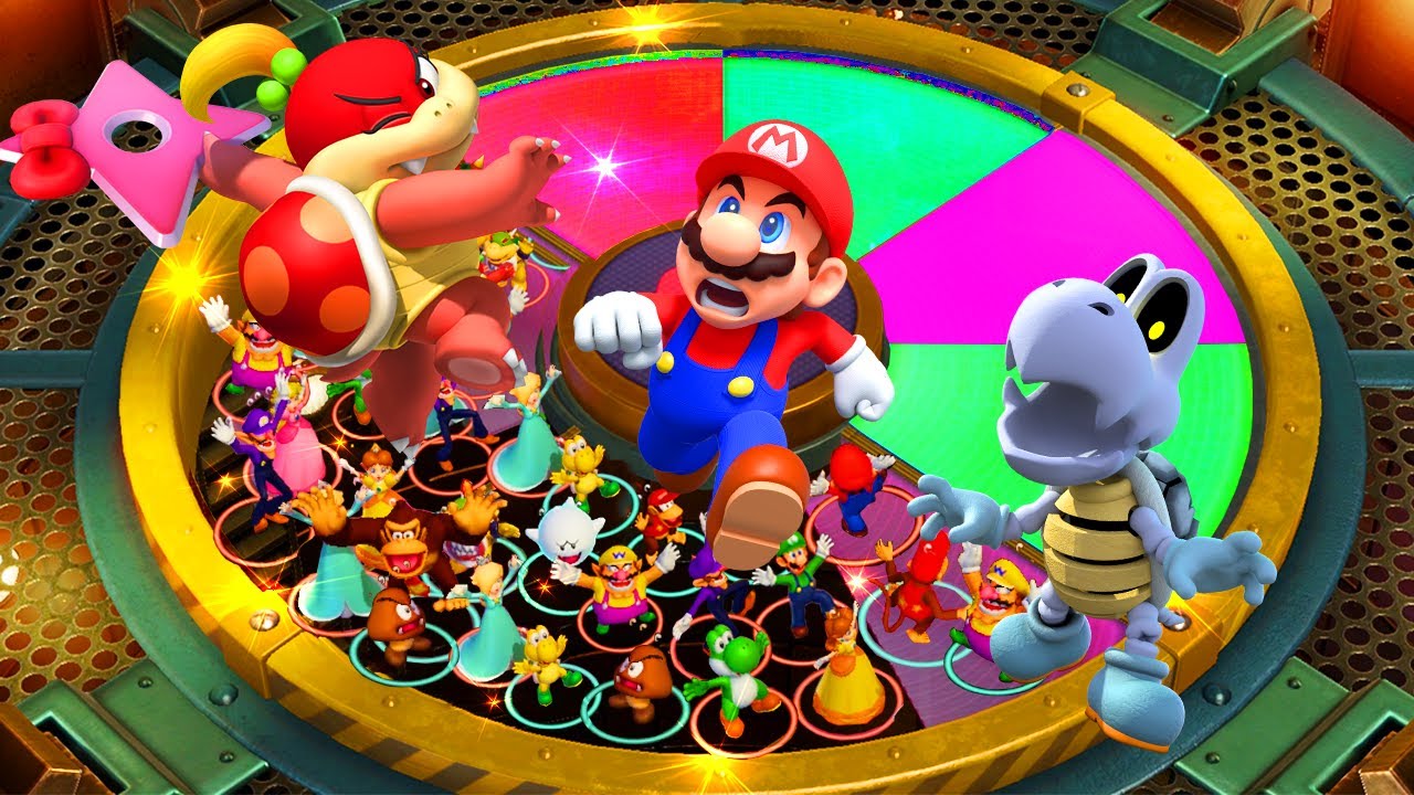 Super Mario Party Minigames - Mario vs Pom Pom vs Dry Bones vs Bowser