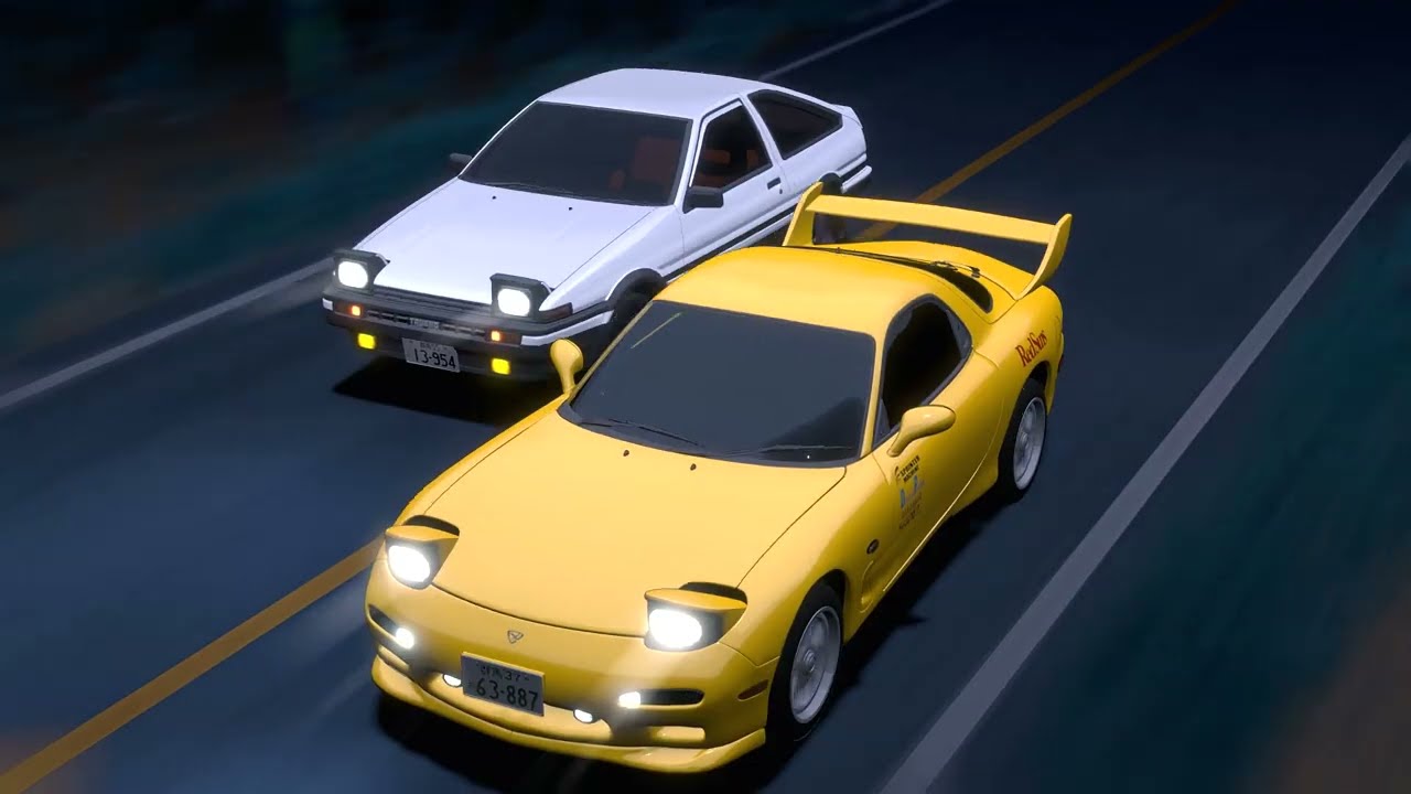 Initial D S01 EP01 (First encounter) FD3S vs AE86 (OLD VERSION)