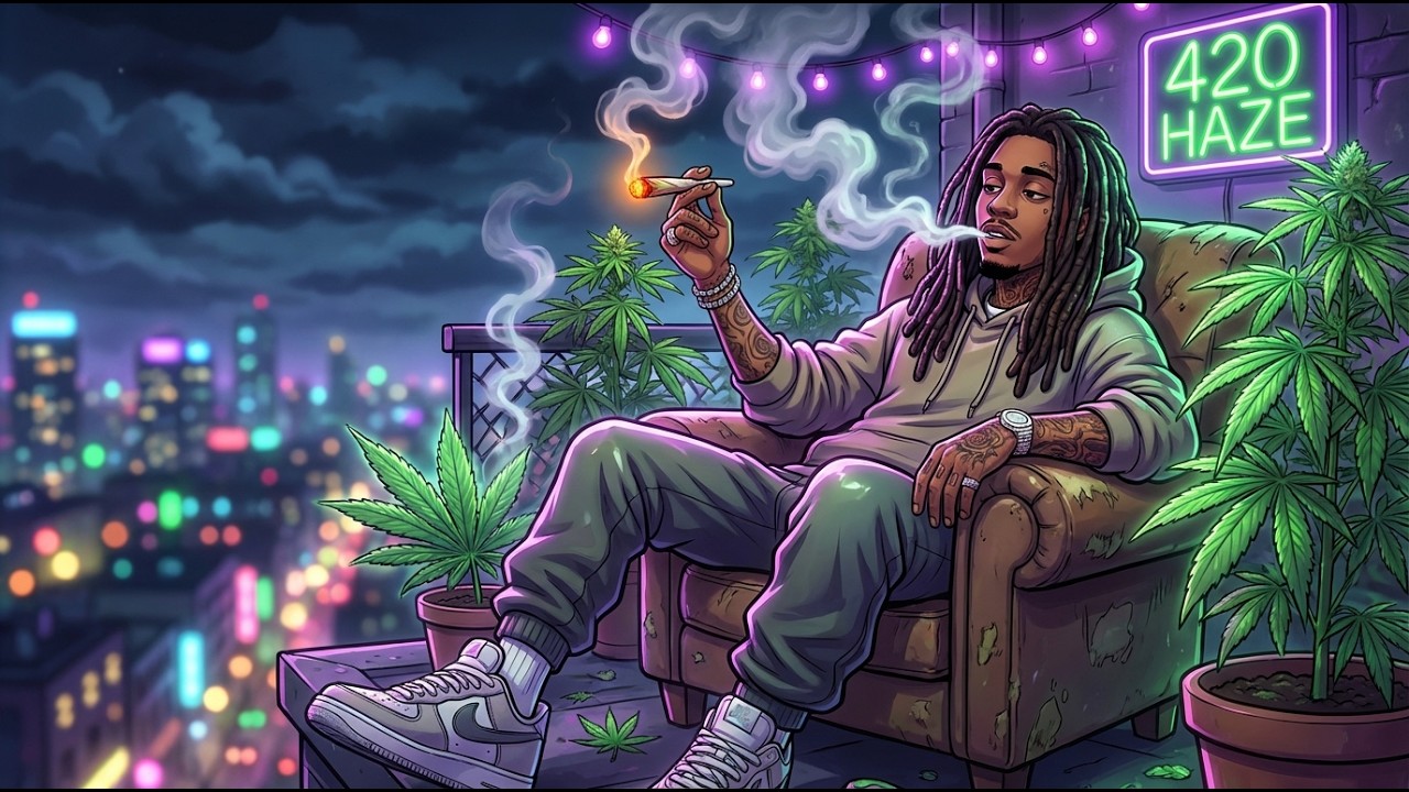 Purple Sky Rooftop 🌆 Chill Rap & 420 Night Drive Vibes