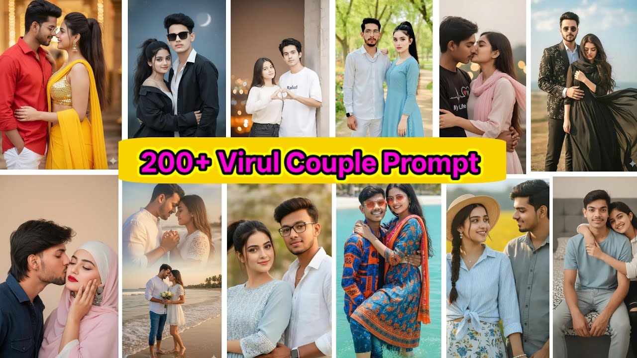 200 NEW COUPLE PHOTO GEMINI PROMPT | NEW TRENDING COUPLE AI PHOTO EDITING | AI PHOTO KAISE BANAYE