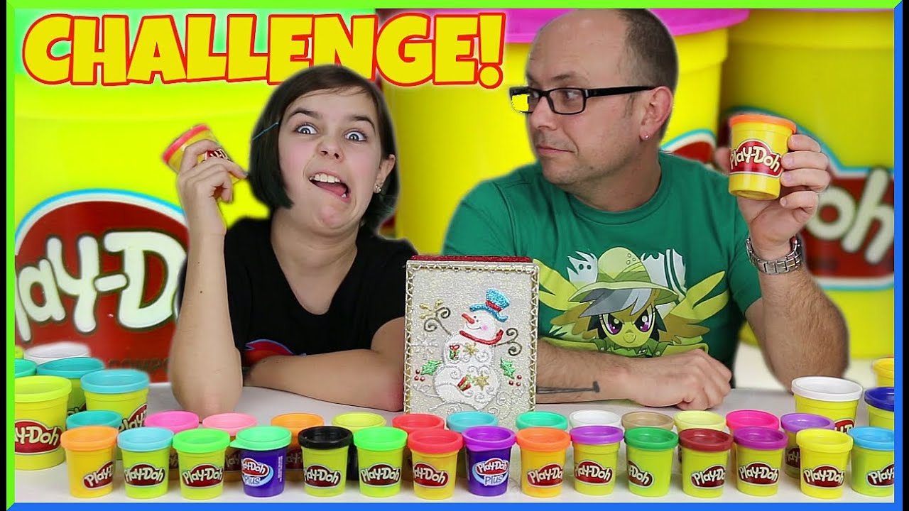 Play-Doh Christmas Challenge Rudolph and Sleigh Build Family Fun