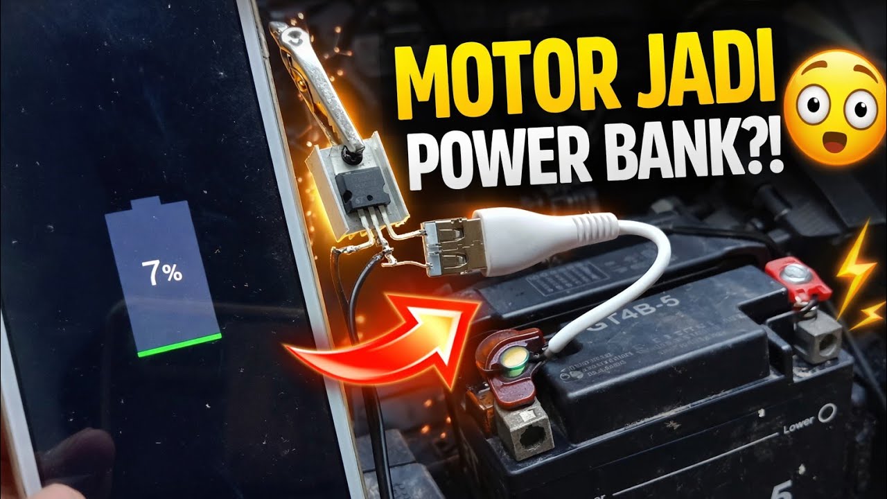 Motor Jadi Power Bank?! Charger HP dari Aki (Aman atau Bahaya?)