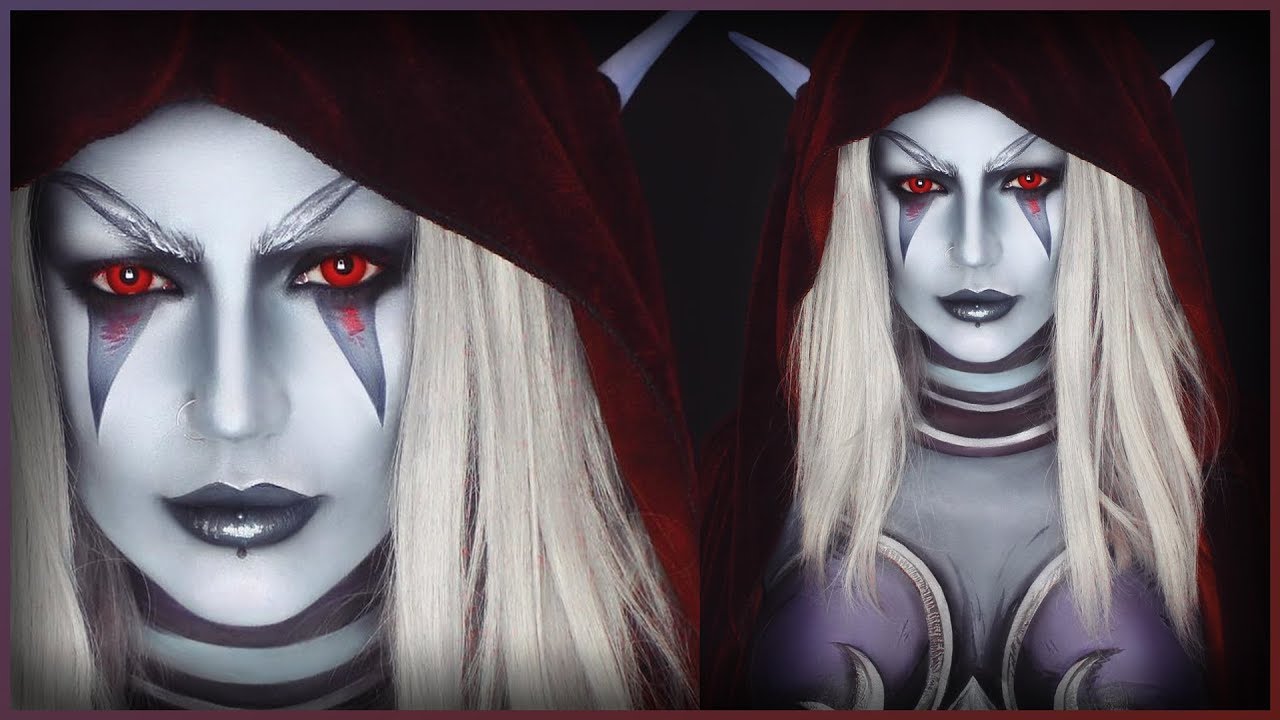 Sylvanas Bodypaint Cosplay Makeup | Djarii