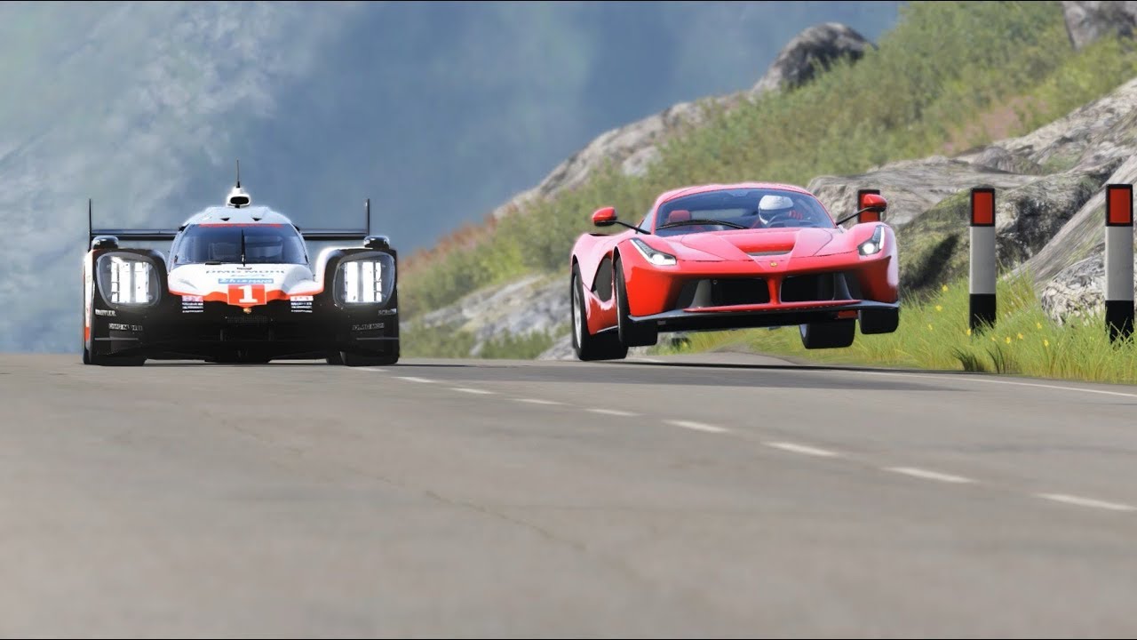 Porsche 919 Hybrid '17 vs Supercars at Highlands